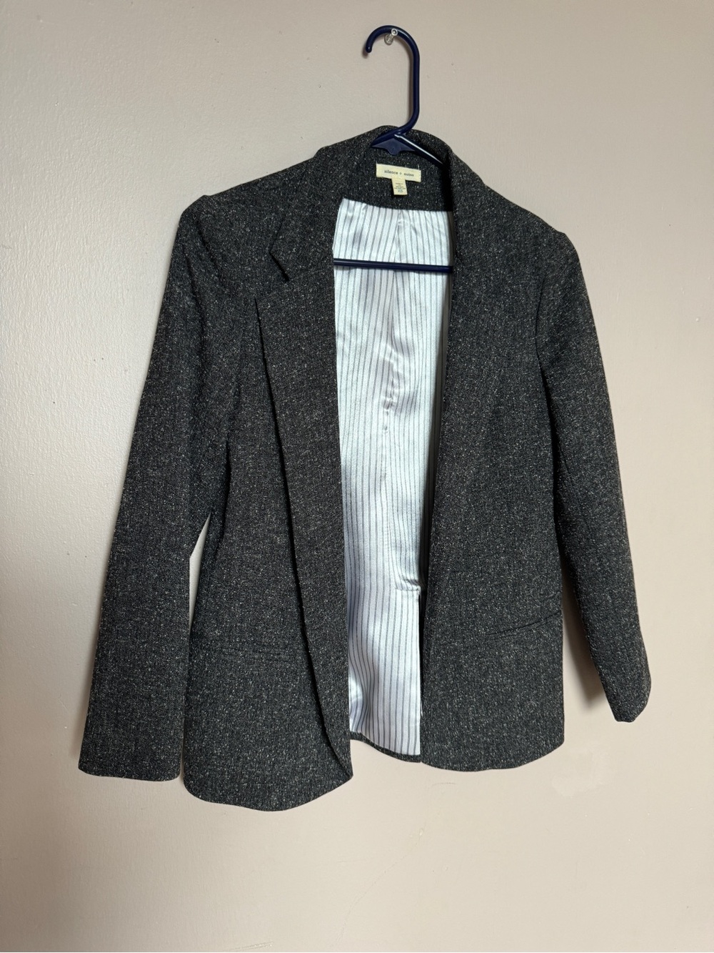 silence + noise Charcoal Open-Front Blazer